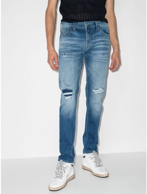 True Religion mid-rise distressed skinny jeans