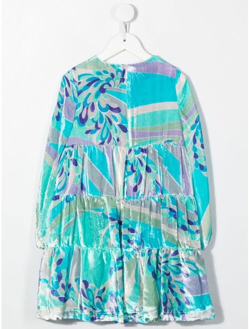 PUCCI Junior abstract-print velvet dress