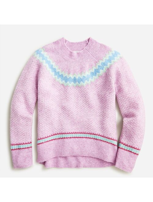 J.Crew Girls' Fair Isle mockneck sweater in supersoft yarn