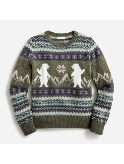 Kids' bear Fair Isle sweater in lambswool blend