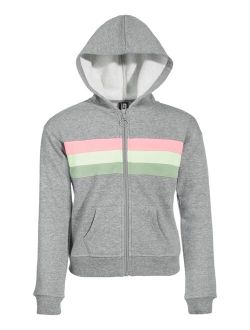 ID IDEOLOGY Big Girls Colorblocked Stripe Front-Zip Hoodie, Created for Macy's