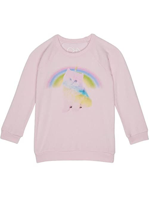 Chaser Kids Rainbow Unicorn Kitty Recycled Bliss Knit Pullover (Little Kids/Big Kids)