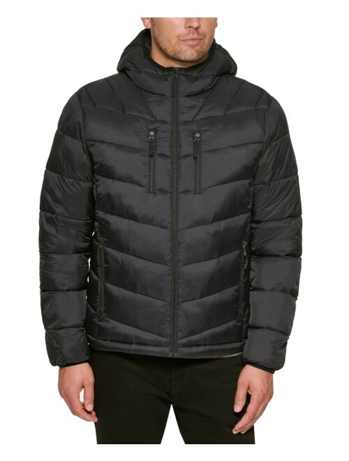 CLUB ROOM Men's Chevron Quilted Hooded Puffer Jacket, Created for Macy's
