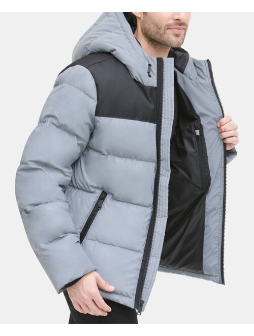 DKNY Men's Mixed-Media Puffer Coat, Created for Macy's