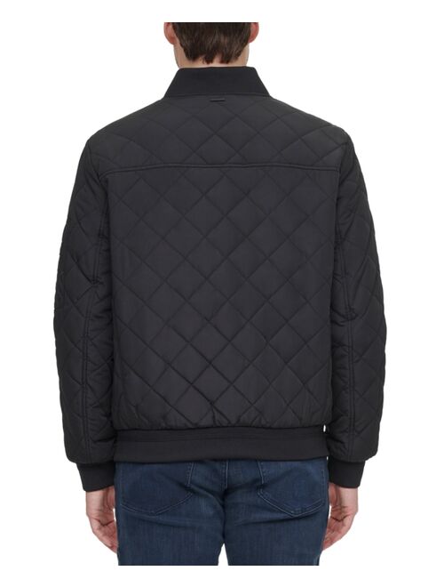 CALVIN KLEIN Men's Quilted Baseball Jacket with Rib-Knit Trim