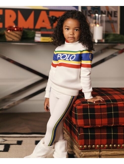 Little Girls and Toddler Girls Logo Double-Knit Mockneck Sweatshirt