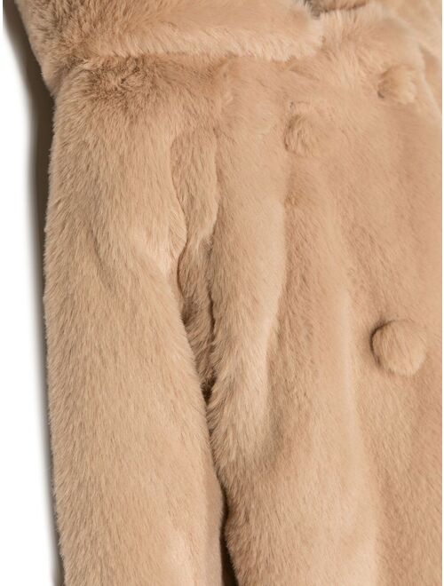 Il Gufo double-breasted faux-fur coat