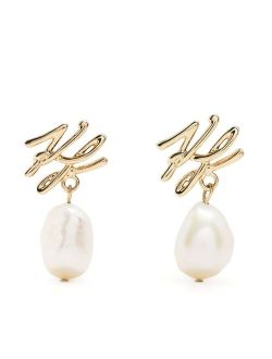 K/Autograph pearl drop earrings