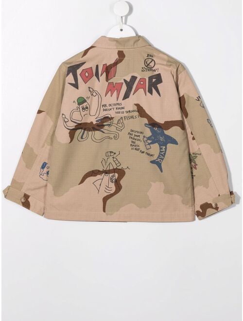 MYAR KIDS camouflage-print shirt jacket