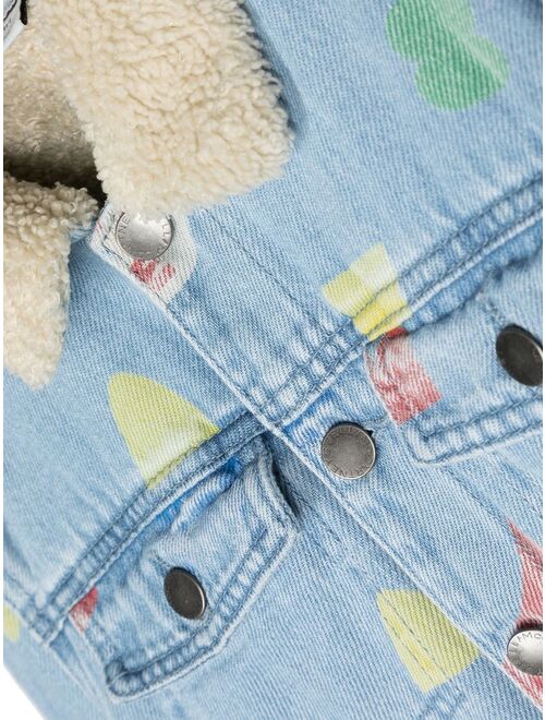 Stella McCartney Kids graphic-print button-up denim jacket