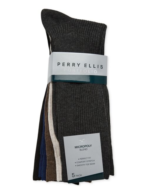 Perry Ellis Portfolio Men's 5-Pk. Ribbed Crew Socks