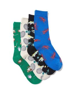 Men's Novelty Socks, Pack of 4