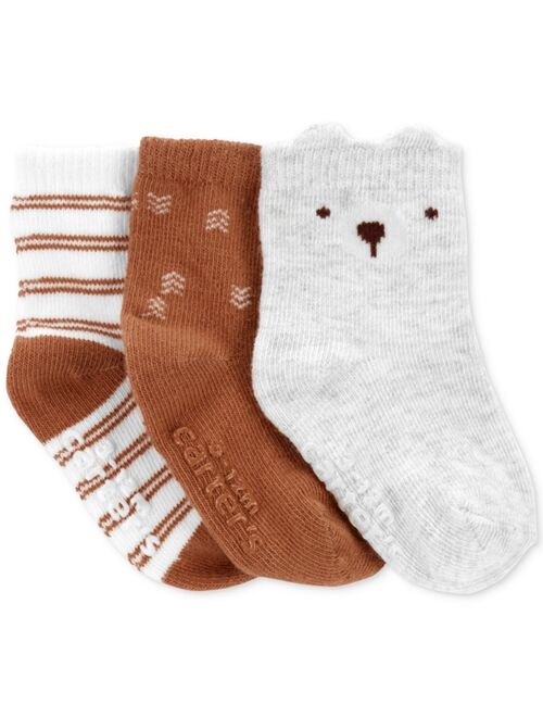 CARTER'S Baby Neutral 3-Pack Bear Socks