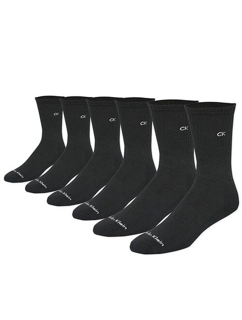 Men's Calvin Klein 6-Pack Solid Cushioned Crew Socks