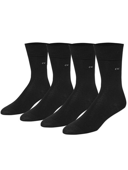 Men's Calvin Klein 4-Pack Flat-Knit Dress Crew Socks