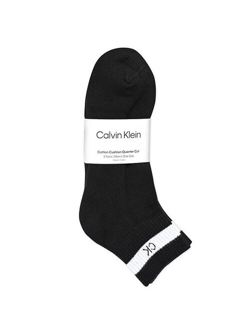 Men's Calvin Klein 3-Pack Terrycloth Quarter Crew Socks