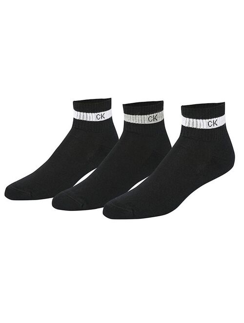 Men's Calvin Klein 3-Pack Terrycloth Quarter Crew Socks