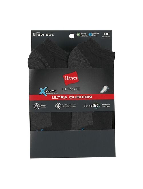 Men's Hanes Ultimate 8-pack X-Temp Ultra Cushion Low-Cut Socks