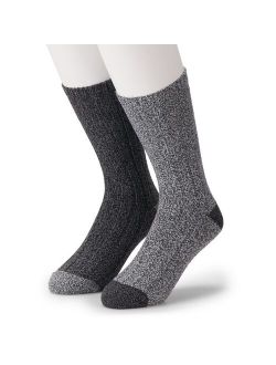 Socks For Men 2-Pack Twist Ribbed Crew Socks