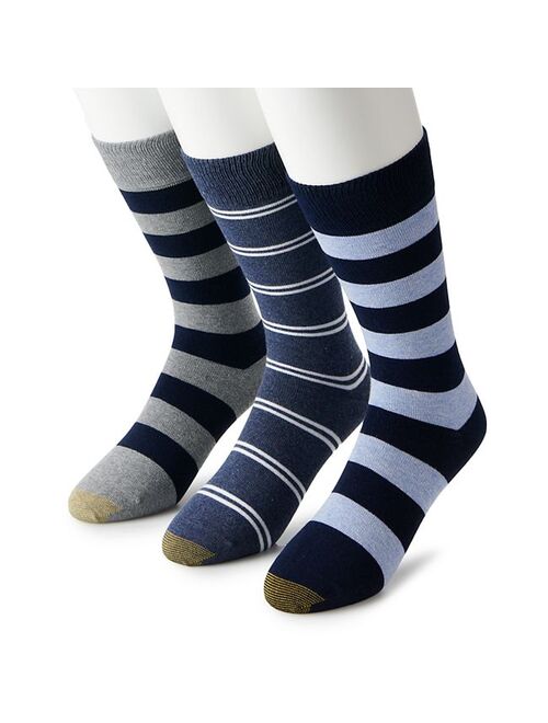 Gold Toe Men's GOLDTOE 3-pack Striped Crew Socks