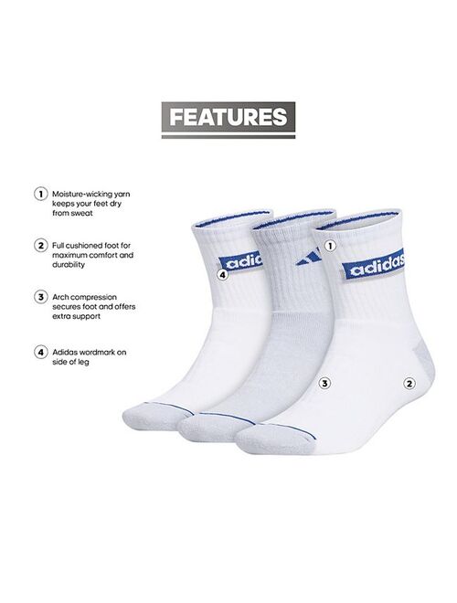 Men's adidas Sport Linear 3-Pack High-Quarter Socks