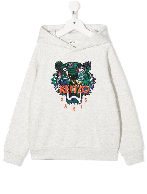 Kenzo Kids Tiger Head-print pullover hoodie