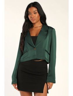 Chic Pursuits Emerald Green Cropped Blazer