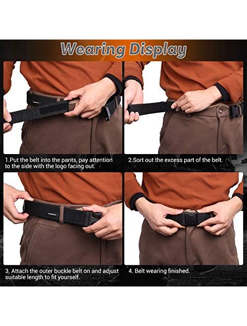 AIRSSON Duty Belt, Utility Belt, Police Tactical Belt Strong Load Bearing with Quick Release Buckle for Tactical Official EDC Use (1.5 inch)