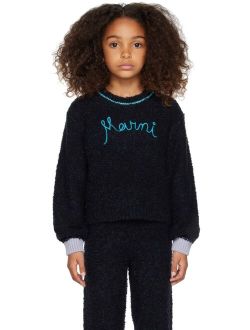 Kids Navy Embroidered Sweater