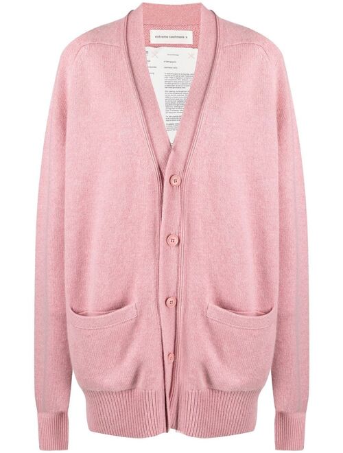extreme cashmere buttoned-up cashmere cardigan