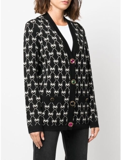 logo-print buttoned cardigan