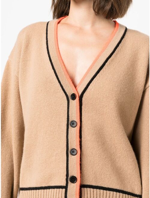 MSGM contrast-trim V-neck cardigan