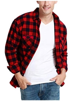JEETOO Mens Buffalo Plaid Shirts Long Sleeve Flannel Shirt for Men Lumberjack Shirt