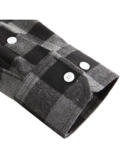 JEETOO Mens Buffalo Plaid Shirts Long Sleeve Flannel Shirt for Men Lumberjack Shirt