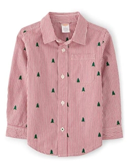 Boys and Toddler Long Sleeve Button Up Dress Shirts