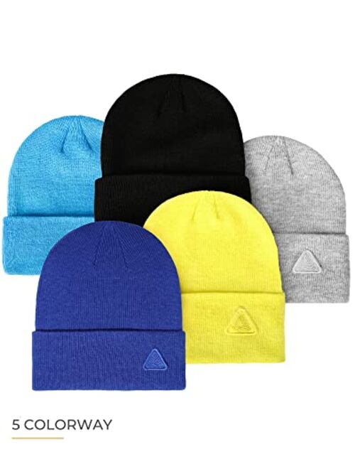 accsa Kids Winter Beanie Hat Stretchy Warm Classic Hat for Boys Soft Cuffed Knit Beanie Hat