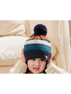 AHAHA Boys Winter Hat Baby Beanies with Earflap Upgrade Fleece-Lined Skiing Toddler Hat