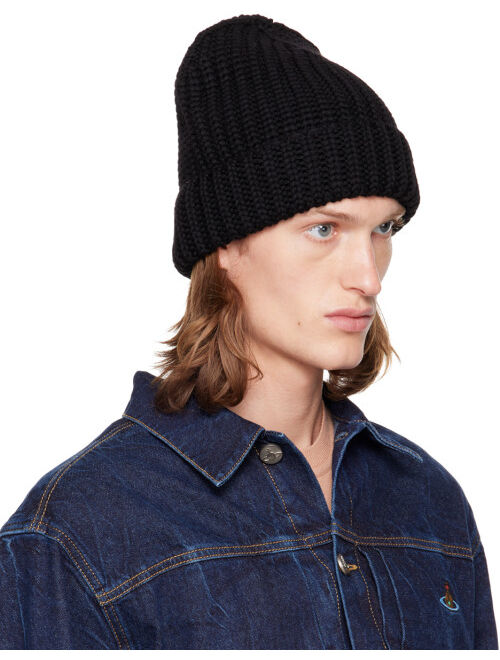 Vivienne Westwood Black Classic Beanie