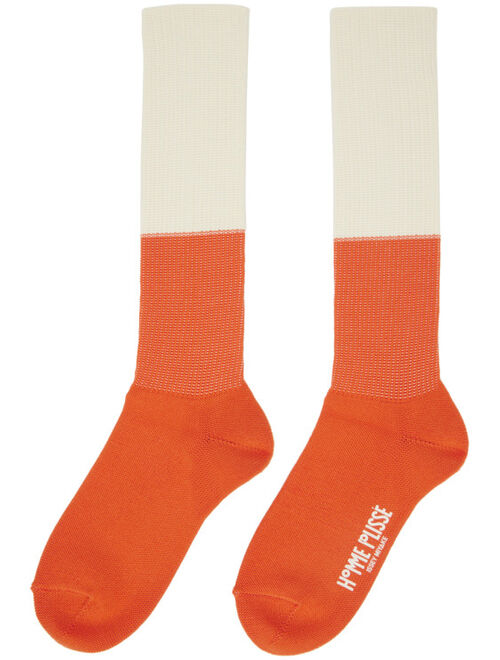Homme Plisse Issey Miyake Off-White & Orange Two-Way Socks