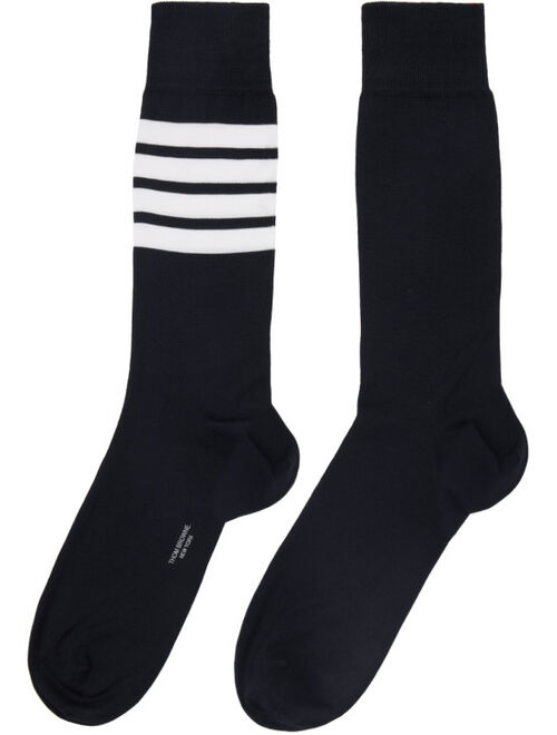 Thom Browne Navy 4-Bar Socks