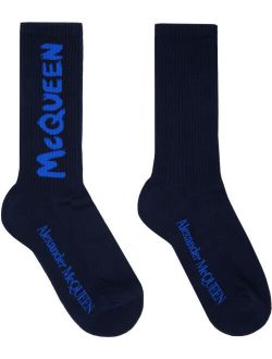 Navy Graffiti Socks