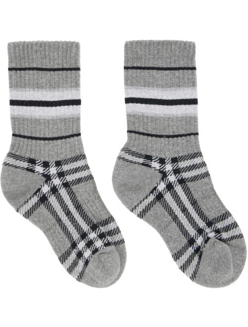 Burberry Gray Check Mashup Socks