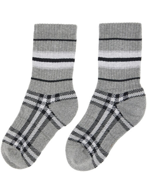 Burberry Gray Check Mashup Socks