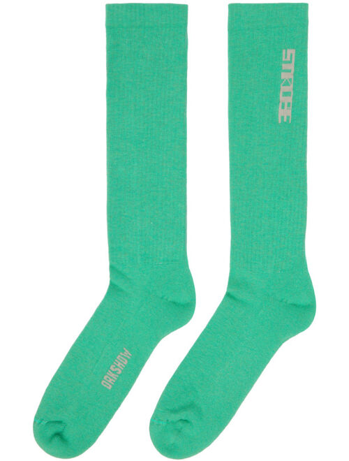 Rick Owens Drkshdw Green Logo Socks