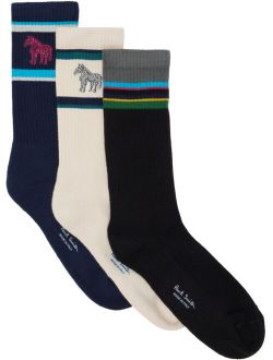 PS by Paul Smith Three-Pack Multicolor Zebra Stripe Socks