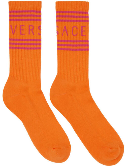 Versace Orange Athletic Socks
