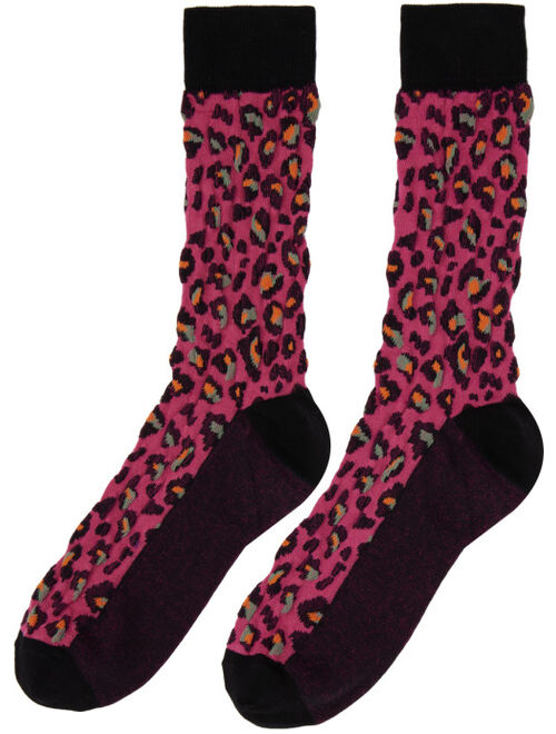 Versace Pink Leopard Socks