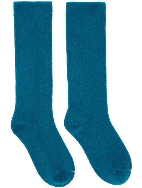 The Elder Statesman Blue Rolled Socks