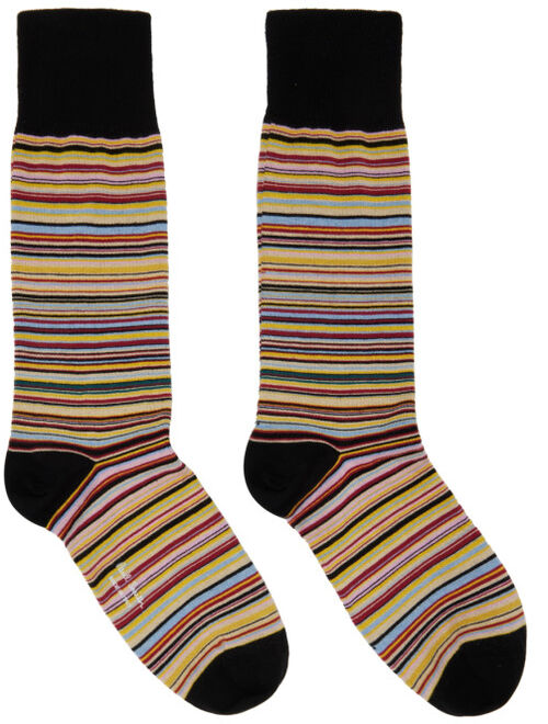 Paul Smith Three-Pack Multicolor Signature Stripe Socks