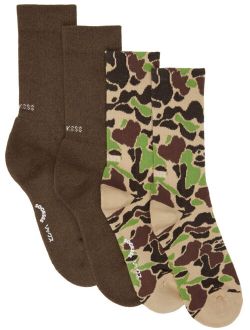 SOCKSSS Two-Pack Brown Socks
